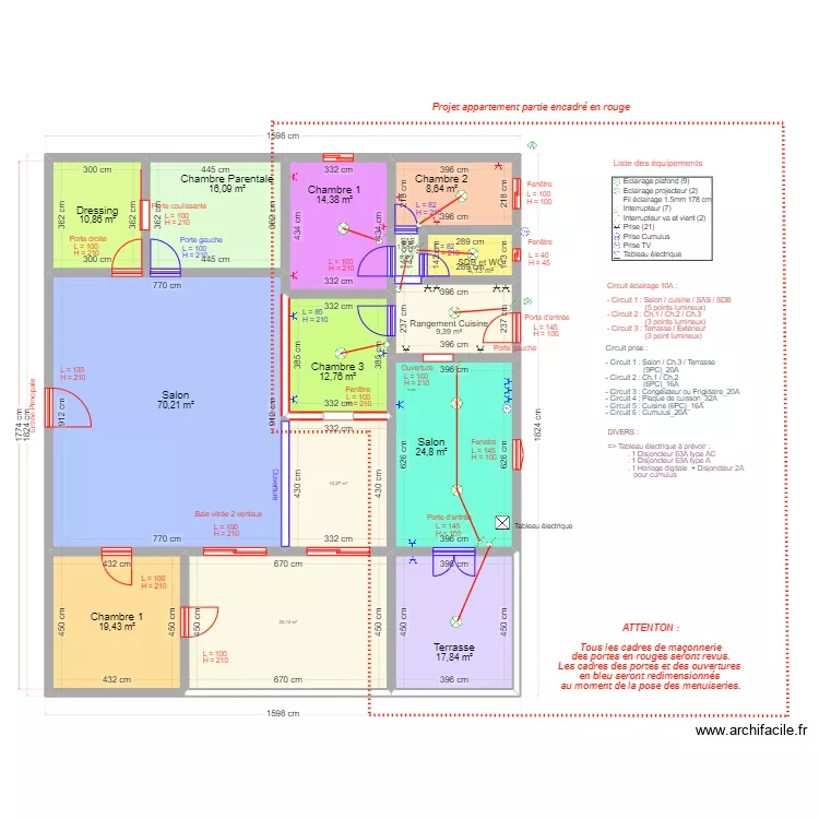 Projet_H_Modif appartement. Plan de 