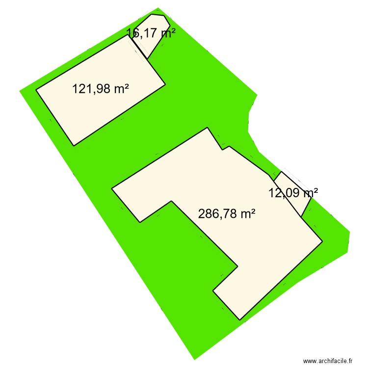 Bilieu Terrain 20231107. Plan de 4 pièces et 437 m2