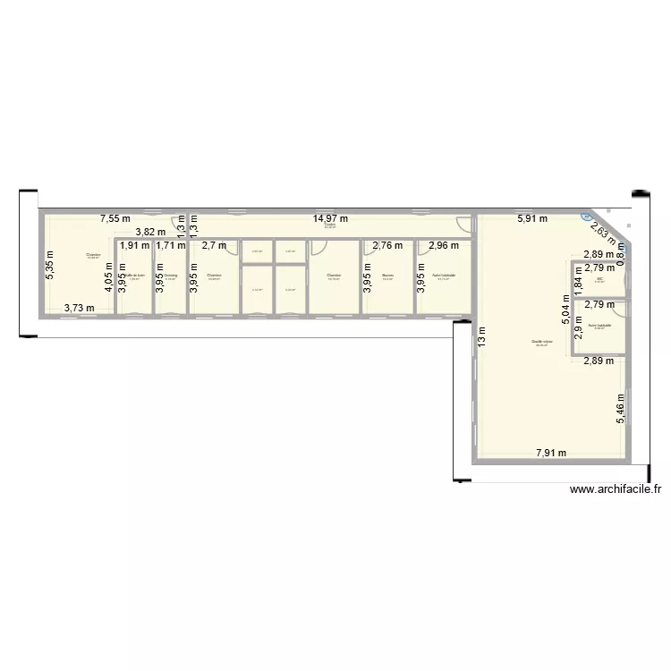 maison. Plan de 15  et 215 m²