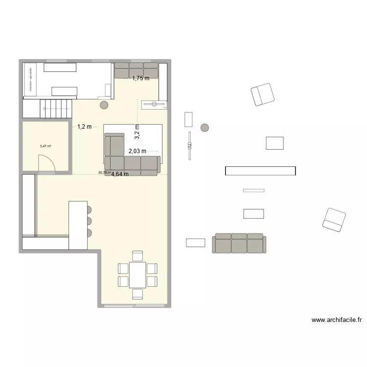 MTL - APS3. Plan de 2 Pièces et 71 m²