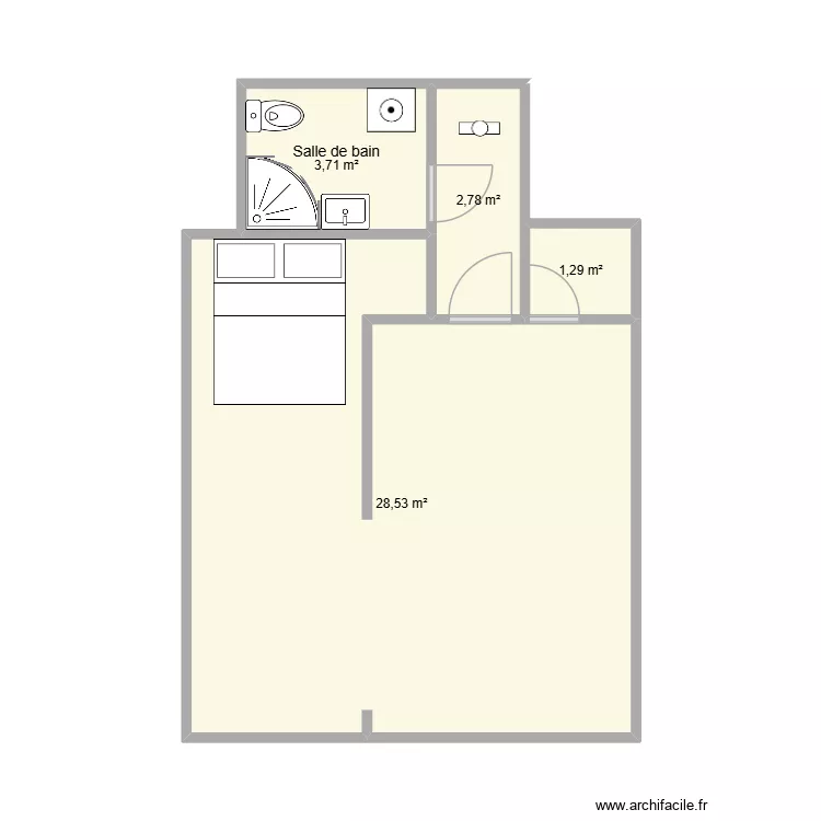 QDR2. Plan de 4  et 36 m²