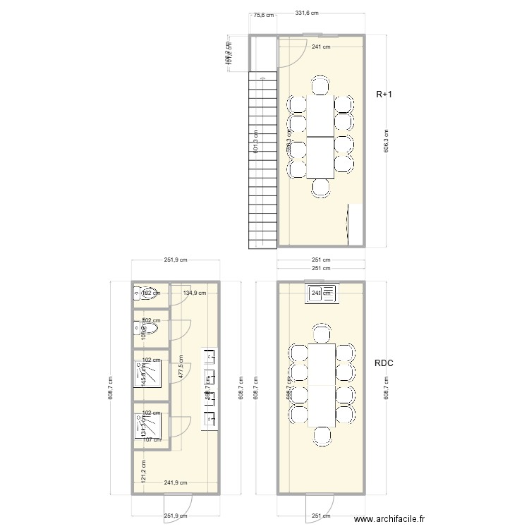 EAB CHANTIER . Plan de 7 pièces et 43 m2