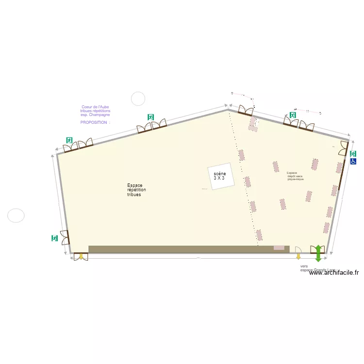 espace champagne coeur de l'Aube 2024 tribues. Plan de 