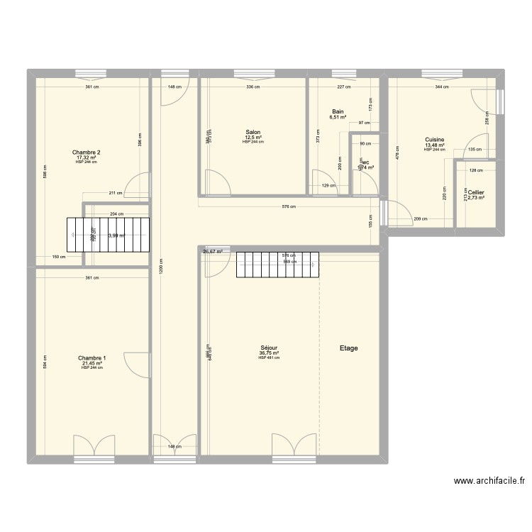 STEFFEN Pierrette. Plan de 10 pièces et 143 m2