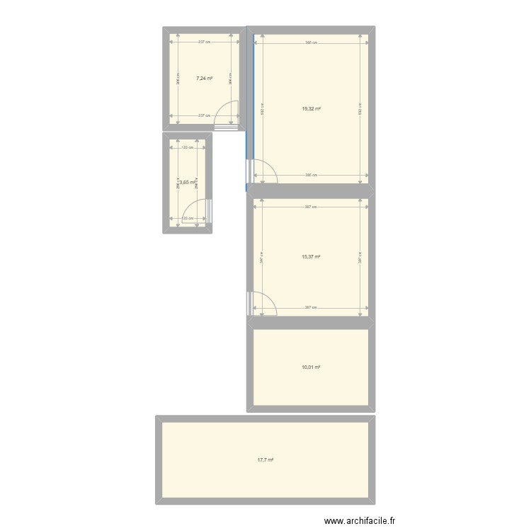 Appartement 1. Plan de 6 pièces et 73 m2