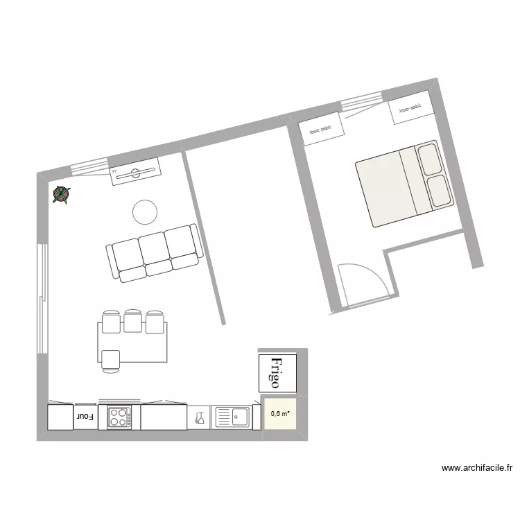 cissou. Plan de 1  et 1 m²