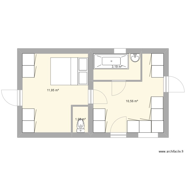 CH PAR BEAUVOIS. Plan de 4 pièces et 27 m2