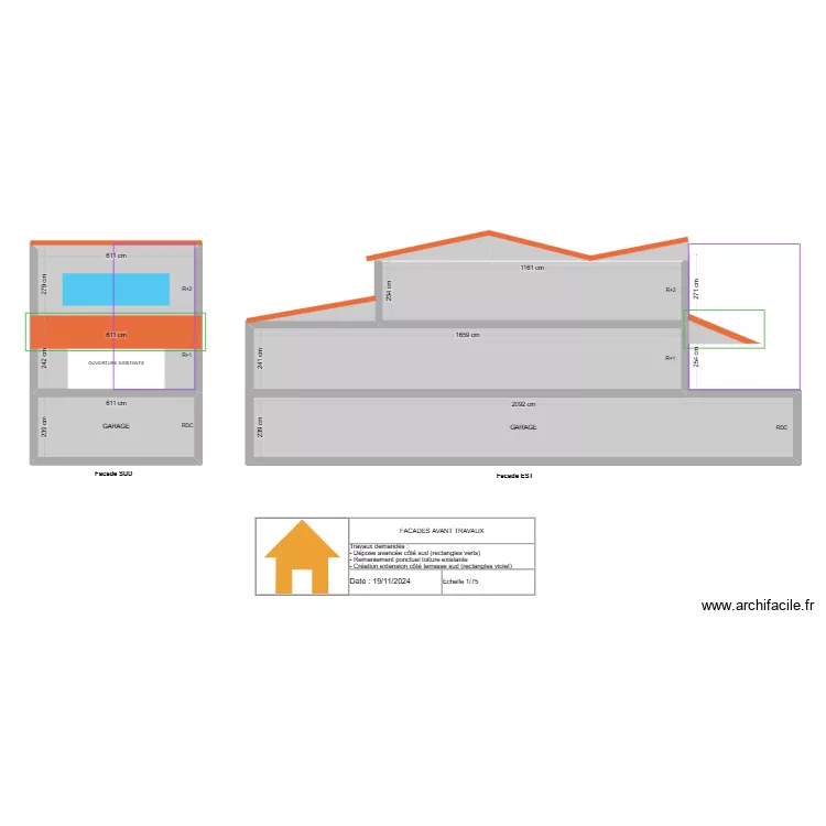 Pasteur - Facades avant travaux. Plan de Pasteur - Facades avant travaux. Plan de