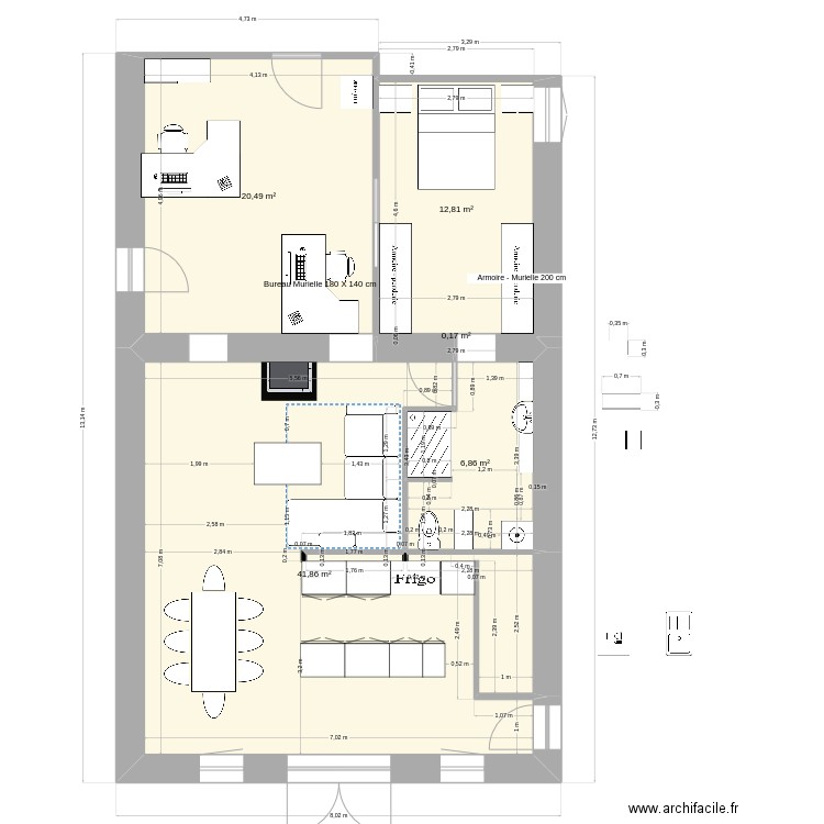 116. Plan de 5 pièces et 82 m2