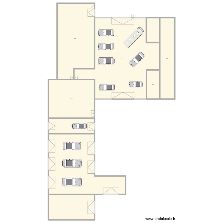 garage de botch. Plan de 9 pièces et 1562 m2
