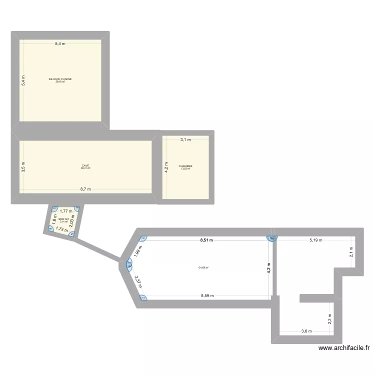 Bois Fr&eacute;min. Plan de 5  et 114 m²