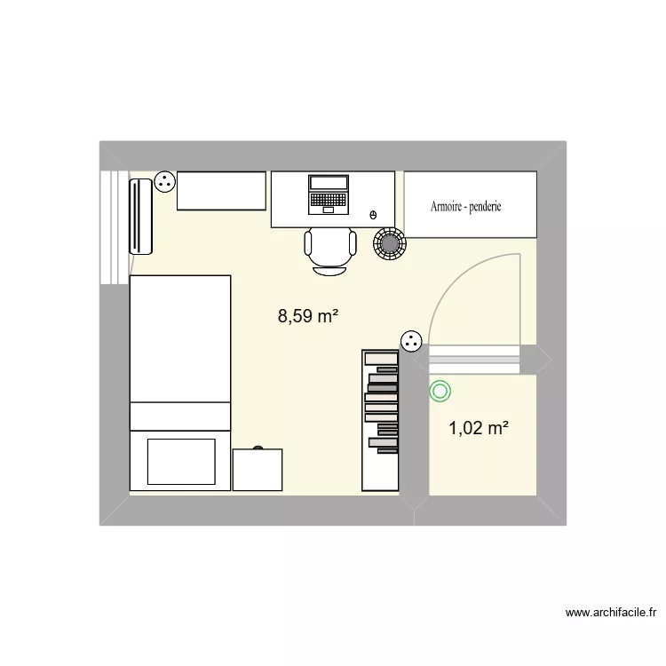 chambre c. Plan de 