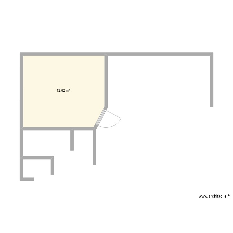 Bourlers. Plan de 1 pièce et 13 m2