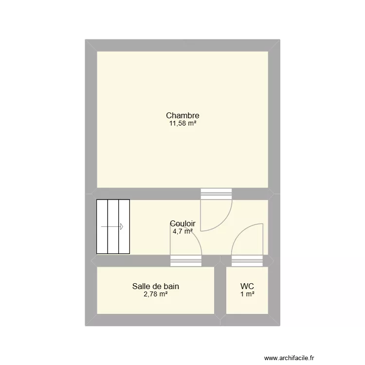 Maison &agrave; r&eacute;nover. Plan de 4 pièces et 20 m²