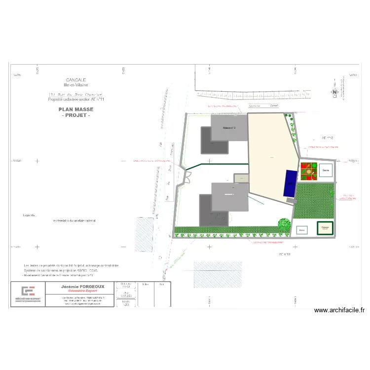 Aménagements extérieurs - parkings. Plan de 7 et 375 m² Aménagements extérieurs - parkings. Plan de 7 et 375 m²