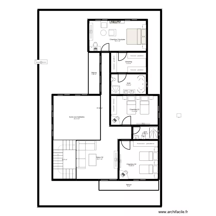 PBG R1 am&eacute;nagement. Plan de 12 Pièces et 387 m²