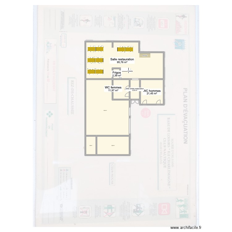 RAF26 - ORLÉANS (1/3) RESTAURATION. Plan de 8 pièces et 248 m2