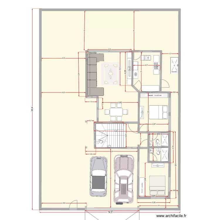 Plan Rez de chaussée avec mésures-révisé- salon révisé- alignement plan architechte 2. Plan de 2 Pièces et 289 m² Plan Rez de chaussée avec mésures-révisé- salon révisé- alignement plan architechte 2. Plan de 2 Pièces et 289 m²