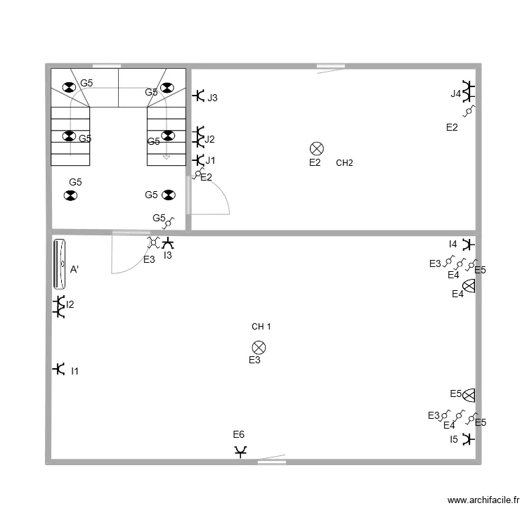 Eclairage spot. Plan de 