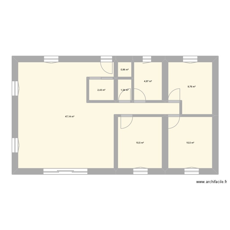 plan maison complète. Plan de 8 pièces et 88 m2