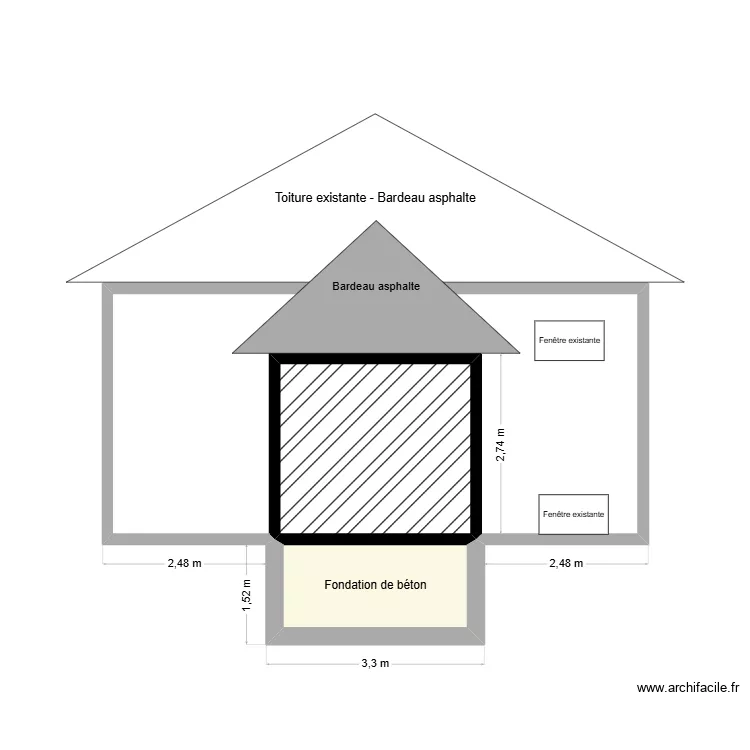 Vue c&ocirc;t&eacute;. Plan de 
