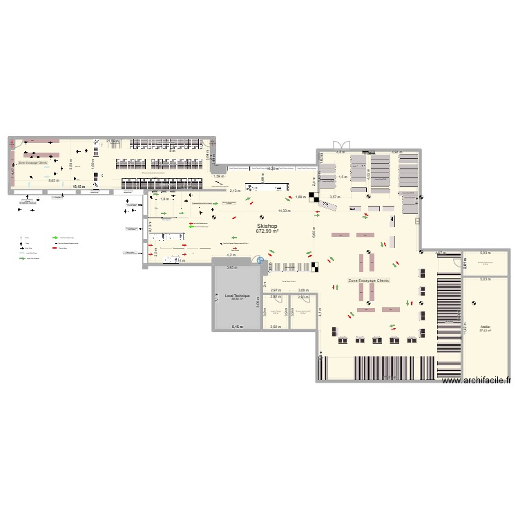 skishop idée 4. Plan de 11 pièces et 809 m2