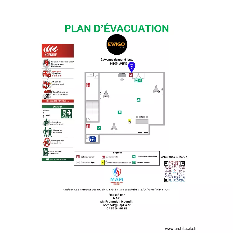 ewigo. Plan de 3  et 324 m²