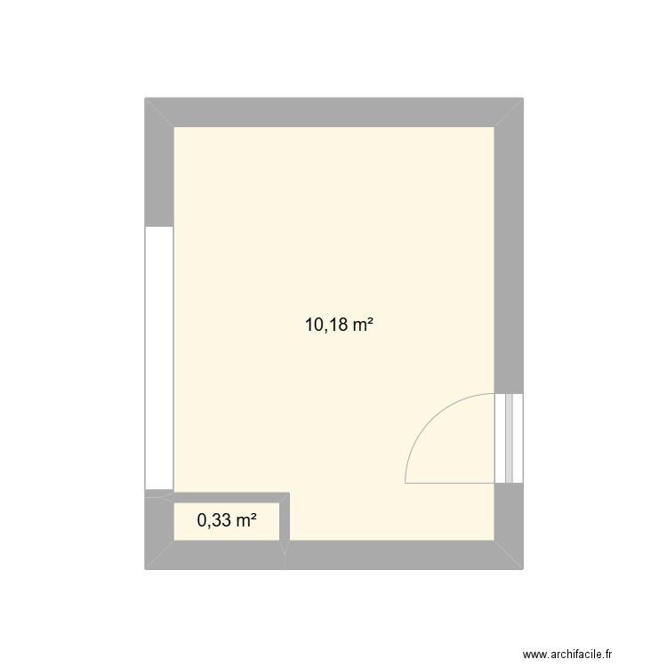 Bureau Hotel. Plan de 2 pièces et 11 m2