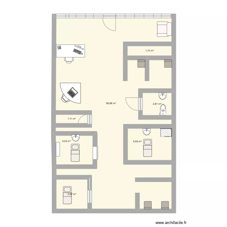 institut 2. Plan de 7 Pièces et 78 m²