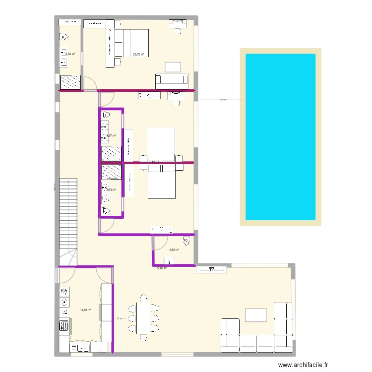 kech villa 1. Plan de 10 pièces et 189 m2