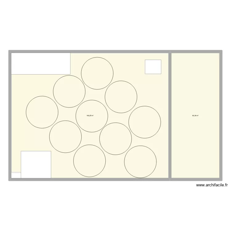 tfe. Plan de 2  et 257 m²