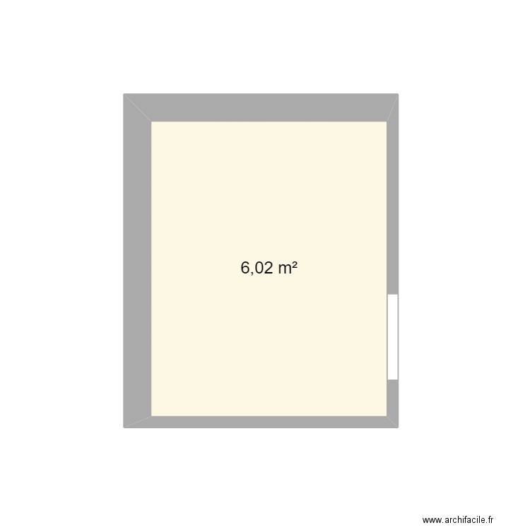 SDB. Plan de 1 pièce et 6 m2
