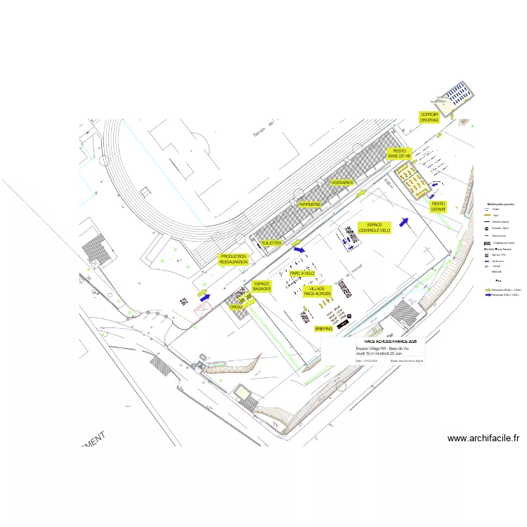 RAF25 - DIGNE - STADE JEAN ROLLAND VILLAGE + BASE. Plan de 