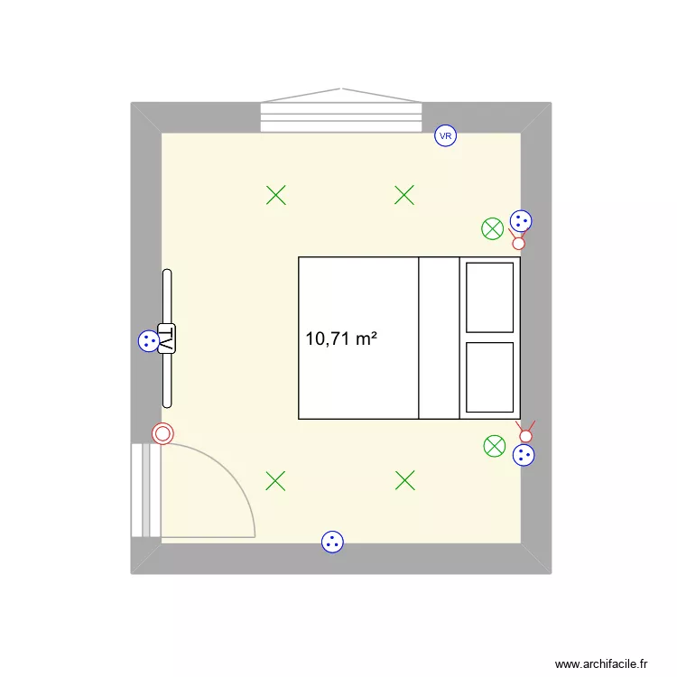 Chambre 1. Plan de 1 et 11 m² Chambre 1. Plan de 1 et 11 m²