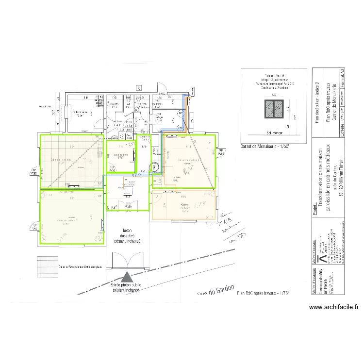 Gilles DROUET. Plan de 6  et 133 m²