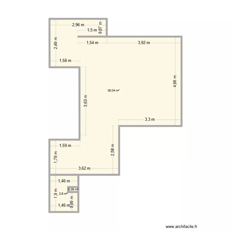 gaugler. Plan de 3  et 41 m²