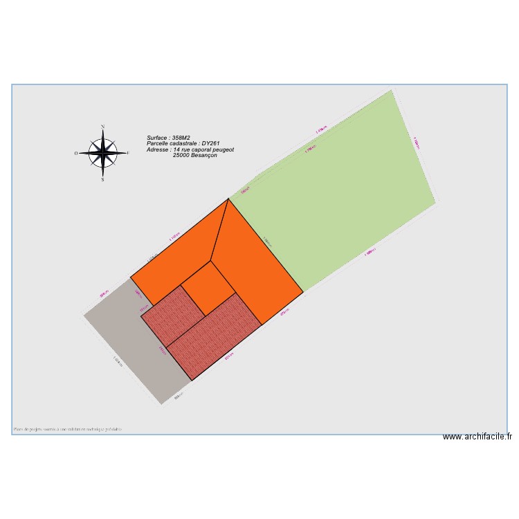 plan masse avec toit. Plan de 0 pièce et 0 m2