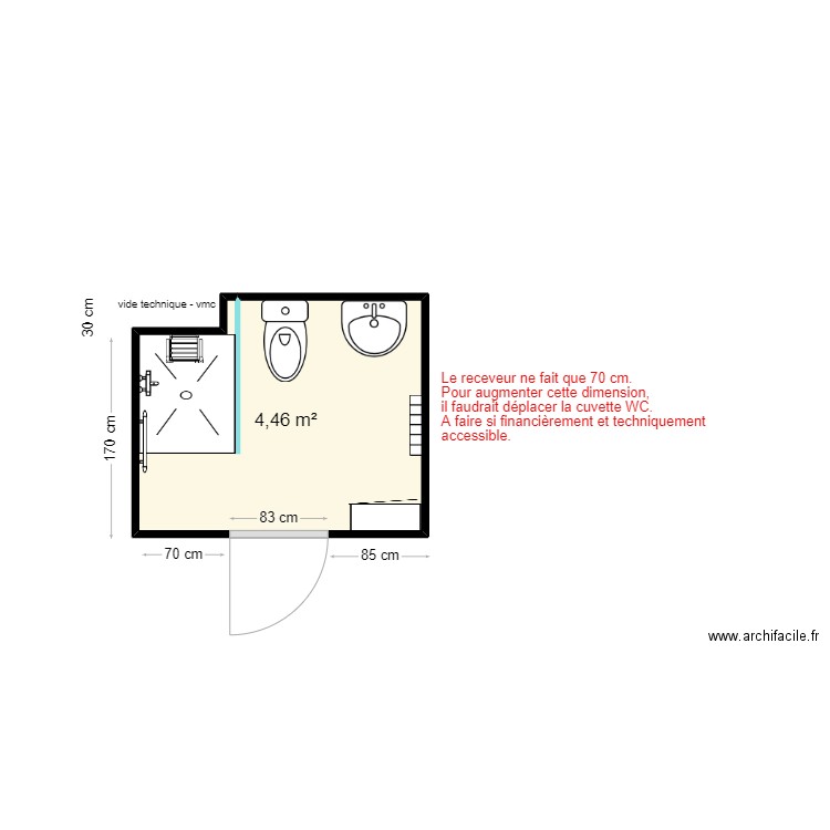 rivoire projet 2. Plan de 1 pièce et 4 m2