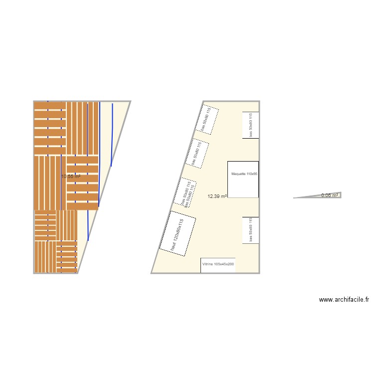 archéothéque chateau. Plan de 3 pièces et 23 m2