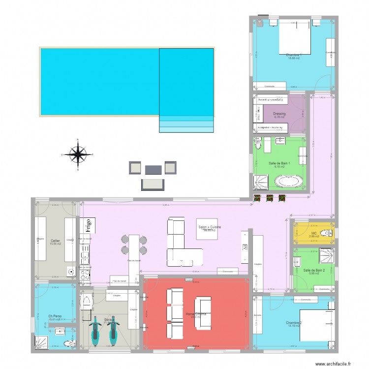 SR 3ch HC GdrCui. Plan de 0 pièce et 0 m2