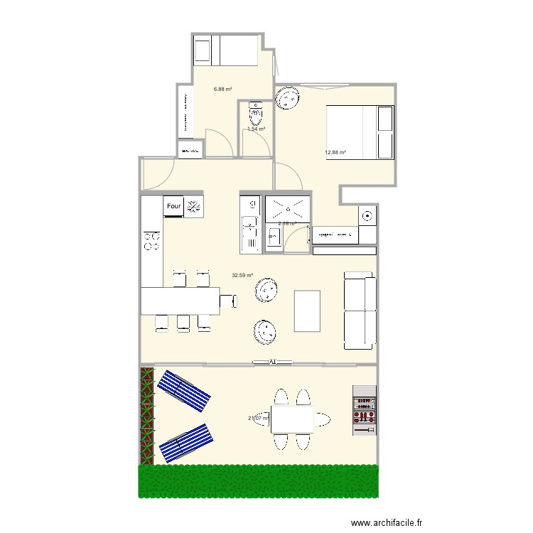 Californie final cuisine à gauche et dressing. Plan de 0 pièce et 0 m2