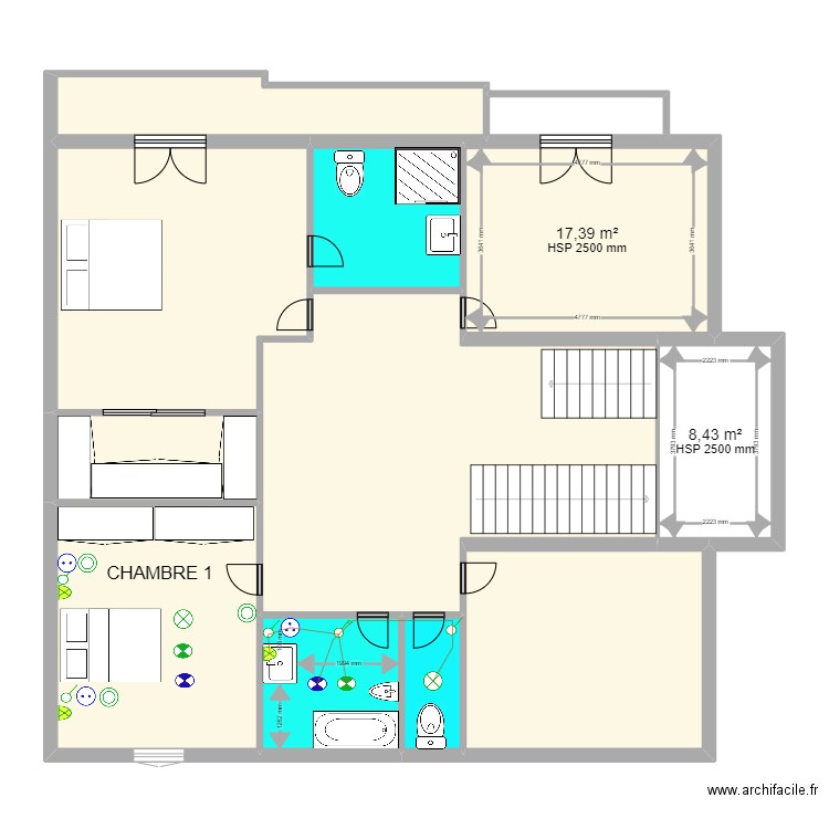 1er 12. Plan de 11 pièces et 159 m2