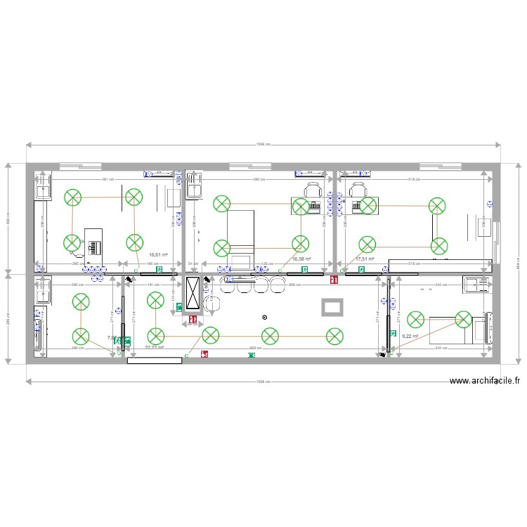 CLINIQUE. Plan de 8 pièces et 91 m2