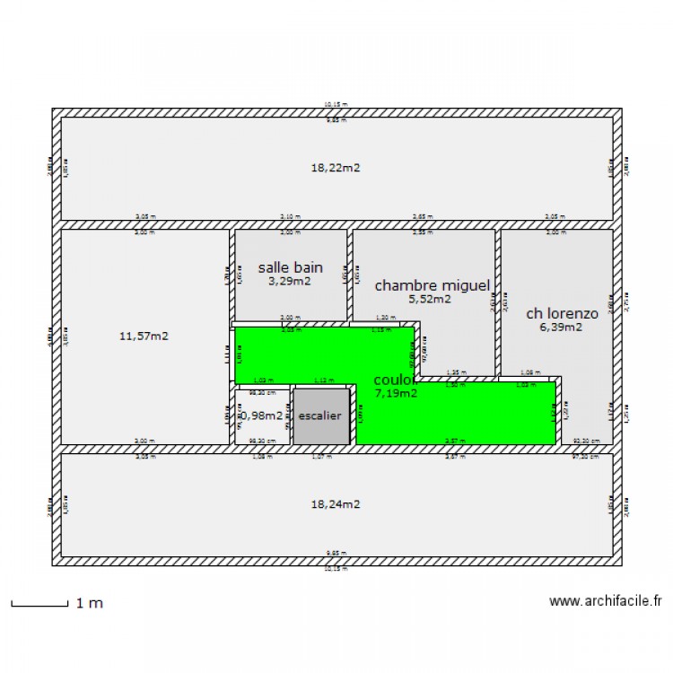 1er etage. Plan de 0 pièce et 0 m2
