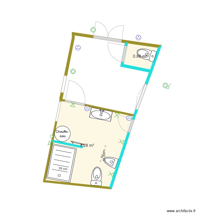 entrée et salle de bains2. Plan de 0 pièce et 0 m2