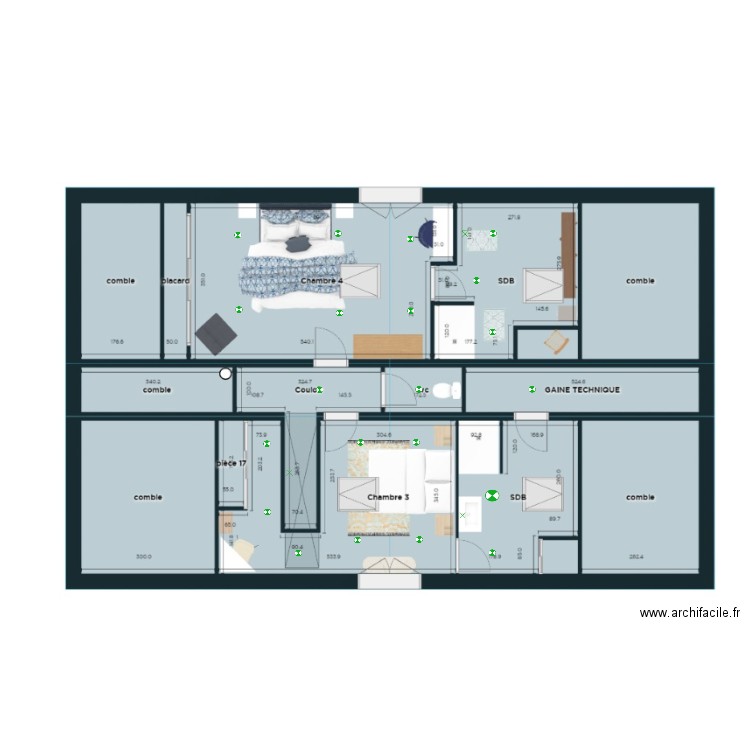 Eclairage 1er étage Final. Plan de 0 pièce et 0 m2