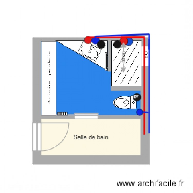 plan  projet salle de bain plomberie. Plan de 0 pièce et 0 m2