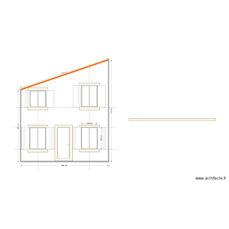 Facade OUEST BATIMENT avec fenetre hautes et encadrement 08012021. Plan de 0 pièce et 0 m2