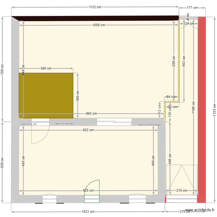 Maison Deauville Extension Veranda Implantée v2. Plan de 3 pièces et 130 m2