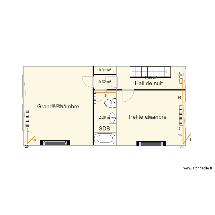 Chauffage étage 1. Plan de 0 pièce et 0 m2